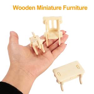 Set de Modelos de Muebles en Miniatura de Madera 3D, Rompecabezas de Casa de Muñecas de Madera 3D - Product Image 4