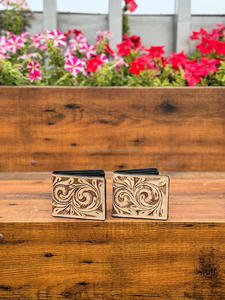 กระเป๋าสตางค์หนังแท้สำหรับผู้ชายแฟชั่นใหม่มีซิปยาวลายตะวันตกที่ใส่บัตรหนังแท้ - Product Image 3