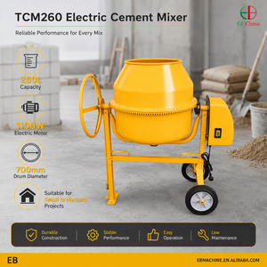 เครื่องผสม<span class=keywords><strong>ปูน</strong></span>ไฟฟ้า EB TCM240 แบบพกพา 240L โครงต่ำ มอเตอร์ 2.5kW เทออกด้วยมือ พวงมาลัยหมุนใหญ่ ดูแลง่าย 5M/H - Product Image 4