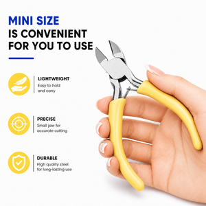 Mini Flush Cutter Pliers Yellow Handle Jewelry Wire Cutting <b>Tool</b> Precision Diagonal Snips Lightweight Durable Steel Cutter - Product Image 4