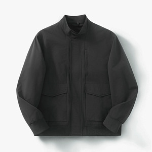 Custom Company Eco-Friendly <b>Waterproof</b> Windproof Quilted <b>Jacket</b> Canvas Nylon Zipper Stand Collar Men <b>Winter</b> - Product Image 5