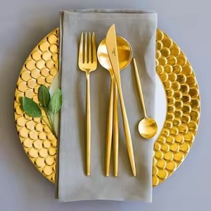 Handmade <b>Gold</b> Brass Cutlery Set Premium Dining Flatware Utensil Collection Luxury <b>Table</b> Decor For Restaurant - Product Image 4