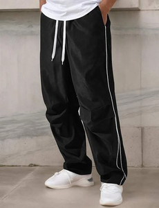 High Quality Customized Track Joggers Flared Pant Baggy Distressed Wide Legs <b>Wind</b> <b>Breaker</b> Nylon Pants for Men - Product Image 6