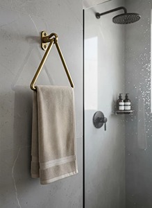 Triangle Shape Wall Mounted Metal Towel Holder For Bathroom Kitchen And Wash Basin Area Modern Stylish Space Saving <b>Rack</b> - Product Image 6