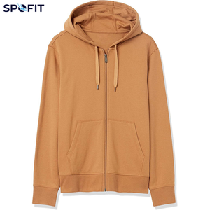 2026 Wholesale Customised Hooded <b>Zip</b>-Up <b>Sweatshirt</b> Regular Fit Solid Color Fleece Casual Autumn Wear - Product Image 4