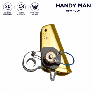Equipo de Protección Industrial Anticaídas, Dispositivo de Rescate de Emergencia, Agarrador de Cuerda de Aluminio con Recubrimiento de Zinc, 12 mm, Amarillo Plateado, Marca HM, 290 g - Product Image 1