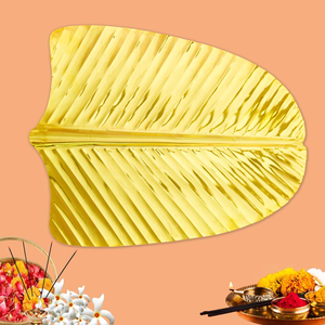 Assiette décorative en laiton en forme de feuille pour la cuisine – Prix de gros – Assiettes en laiton pour servir des friandises lors de festivals - Product Image 6