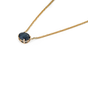 Collar con Colgante de Zafiro Azul Genuino de Alta Calidad Personalizado, Cadena Cubana Estilo Miami, Joyería de Oro de 14K para Mujer - Product Image 5