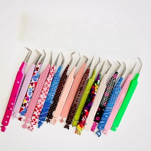 Professional Eyelash Extension Tweezers New Design Heart <b>Grip</b> Handle Custom Logo Stainless Steel Anti-Magnetic Precision Smooth - Product Image 2