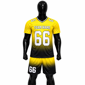 Ensemble de maillots de football personnalisés en polyester respirant, dégradé violet-noir, uniforme d'équipe numéro 66, unisexe adulte - Product Image 2