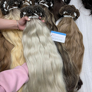 Extensions de cheveux humains ondulés vietnamiens de 24 pouces, à pointe en U, en kératine, prix de gros, prêts à être expédiés de l'usine. - Product Image 6