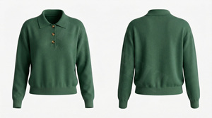 Polo pour homme au design unique, tendance et élégant, avec détails boutonnés, doux et confortable, à manches longues, pour un style décontracté. - Product Image 4