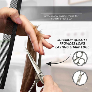 Ciseaux de coiffure professionnels en acier inoxydable, lame tranchante, manche long, pour droitiers, outil de coupe de cheveux pour salon de coiffure - Product Image 5