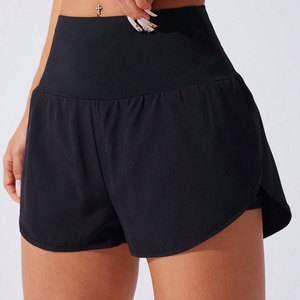 Shorts de sport OEM sans coutures, respirants et à séchage rapide pour femme, texture côtelée, taille haute, tissu extensible pour yoga sous marque privée - Product Image 4