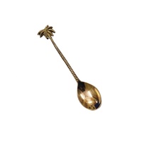 Ensemble de couverts en or faits à la main en laiton de palmier tropical en laiton bon marché ensembles de couverts peu coûteux ensembles de couverts de poignée en spirale