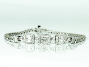 Pulsera de Eternidad con Diamantes Cultivados en Laboratorio, Corte Redondo, Engaste de Ilusión, Oro Sólido, Joyería Nupcial para Mujer, Regalo de Boda - Product Image 5