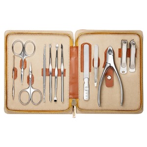 Kit de manucure 10 en 1 en acier inoxydable avec étui, ensemble de manucure portable de style classique pour adultes - Product Image 3