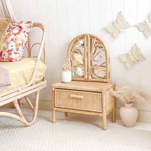 Lovely rattan vanity <b>table</b> with <b>mirror</b> for baby girls hand-crafted natural dressing <b>tables</b> - Product Image 6
