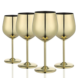 Verre à vin en métal Royal Look, finition cuivre, verrerie, gobelet, verre à cocktail, flûte à champagne en métal - Product Image 5