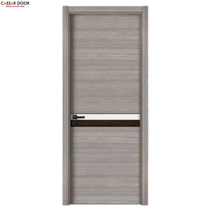Porte en bois MDF insonorisée et résistante à l'eau, design moderne personnalisé, film PVC pour entrée, chambre, salle de bain, villa, hôtel - Product Image 1