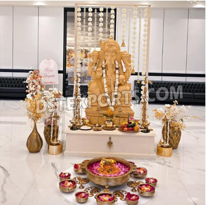 Decoración de Entrada para Banquetes de Bodas del Sur con Ídolo Dorado de Ganesha, Decoración de Entrada Real de Ganesha para Eventos del Sur de la India, EE. UU. - Product Image 2