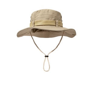 Custom Embroidery Logo Fisherman Bucket <b>Hat</b> With Drawstring Outdoor Mountaineering <b>Hat</b> Fisherman Bucket <b>Hat</b> With Elastic Strap - Product Image 1