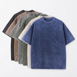 T-shirt décontracté pour homme à manches courtes et col rond, coupe oversize, couleur unie, en jersey de coton teint, design vierge - Product Image 5