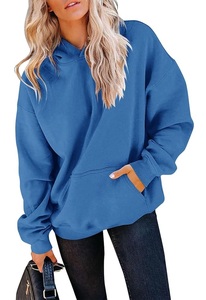 Nouveauté, service OEM, sweat-shirt à capuche ample décontracté pour femmes, couleur unie, confortable, fabriqué en usine au Bangladesh, meilleur prix - Product Image 5