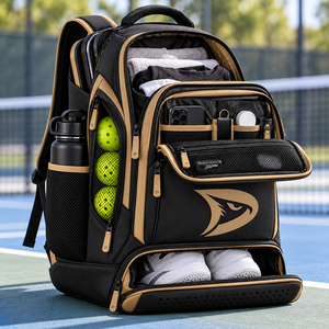 Sac à dos de pickleball, sac de sport imperméable, sac personnalisé pour raquette de pickleball avec compartiment pour chaussures, rangement pour balles, poche pour bouteille - Product Image 1