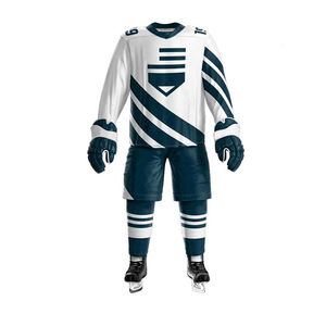 Ensembles d'uniformes de hockey sur glace légers et de haute qualité, taille personnalisée, logo imprimé, antibactérien, séchage rapide, polyester écologique, OEM - Product Image 3