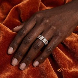 Anillo de compromiso y boda de plata de ley 925 con moissanita vintage, engaste de púas, joyería nupcial de lujo para mujer, estilo gujarati - Product Image 2