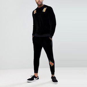 Conjunto Deportivo de Terciopelo para Hombre, Sudadera con Capucha Gruesa y Pantalones, 2 Piezas - Product Image 1