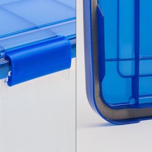 32 Qt. Clear Plastic Storage Bins with Sealed Gasket Lids Legal Size <b>File</b> <b>Boxes</b> - Product Image 3