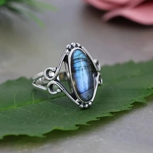 Natural Blue Labradorite <b>Ring</b> Handmade 925 Sterling <b>Silver</b> <b>Statement</b> <b>Ring</b> Boho Gemstone Fine Jewelry for Women - Product Image 5