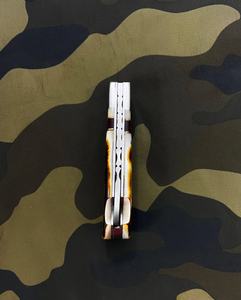 Cuchillo Plegable de Acero de Damasco Hecho a Mano con Mango de Cuerno de Ciervo, Cuchillo de Bolsillo para Exteriores, Cuchillo de Caza EDC, Dureza 58HRC, Garantía de 3 Años - Product Image 3