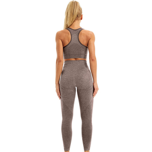 OEM Wholesale <b>Thermal</b> Warm Women Seamless Activewear Set Long Sleeve Crop <b>Top</b> High Waist Leggings - Product Image 2