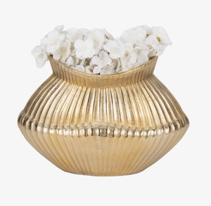 Handcrafted Metal <b>Vase</b> with <b>Unique</b> Detailing for Modern Interiors Golden Polished Finished Customized Shape & Size Metal <b>Vase</b> - Product Image 1