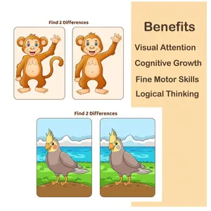 Livre de puzzles Trouvez les différences 297x210mm, activité d'apprentissage précoce pour les tout-petits et les enfants d'âge préscolaire - Product Image 3