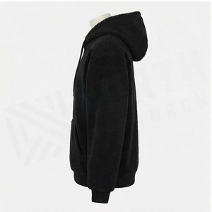 Sweat-shirt à capuche surdimensionné North Approach en polaire unisexe, décontracté, pour l'hiver, avec poche avant, coupe classique, noir - Product Image 3