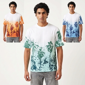 Camiseta de Hombre con Estampado de Palmeras, Blanca, Informal, Veraniega, Gráfica, de Manga Corta, de Algodón, para Vacaciones en la Playa, Moda Urbana - Product Image 6