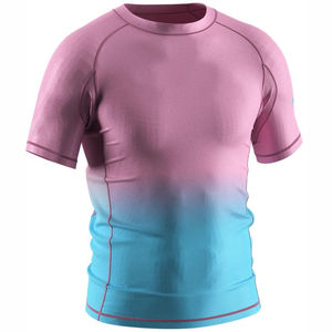 เสื้อแรชการ์ดแขนยาวผู้ชาย พิมพ์ลายไล่เฉดสีน้ำเงิน แห้งเร็ว โพลีเอสเตอร์ UPF50+ ระบายอากาศได้ดี เป็นมิตรกับสิ่งแวดล้อม ป้องกันแบคทีเรีย - Product Image 2