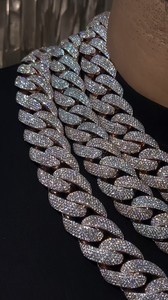 Cadena Cubana de Plata 925 con Incrustaciones de Moissanita de 20 mm y 4 Filas, Joyería Hip Hop de Alta Calidad para Hombre, Cadena Cubana con Certificado GRA - Product Image 6