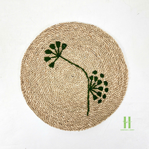 Rustic Boho Style Seagrass Woven Placemat <b>Round</b> Handcrafted Straw Table <b>Mat</b> for Wedding and Home Decor Customization - Product Image 4
