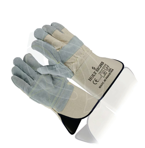 Guantes de Seguridad de Cuero Holy Signs, Doble Palma, Resistentes a la Abrasión, Antideslizantes, Hechos en Pakistán - Product Image 6