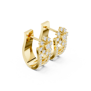 Pendientes de Aro Bali con Circonitas, Chapados en Oro de 18K y Plata de Ley 925, Joyería de Diseño para Mujer - Product Image 4
