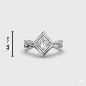 Great Quality Women's 925 Sterling <b>Silver</b> 1.70 Ct <b>Emerald</b> Cut Lab Grown Diamond Micro Pave Classic Engagement <b>Ring</b> Rhodium - Product Image 4