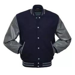 Men's Long Sleeve Varsity <b>Jacket</b> Genuine <b>Leather</b> Sleeve and Wool Blend Letterman Latest Design Varsity <b>Jacket</b> for Men - Product Image 1