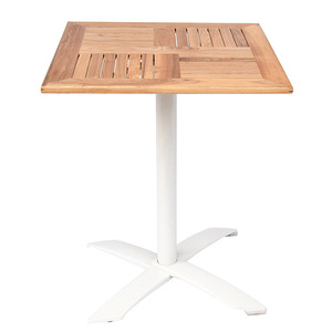 <span class=keywords><strong>Table</strong></span> <span class=keywords><strong>de</strong></span> patio <span class=keywords><strong>ronde</strong></span> en teck avec base en aluminium moulé noir pour <span class=keywords><strong>salon</strong></span> <span class=keywords><strong>de</strong></span> <span class=keywords><strong>jardin</strong></span> - Product Image 4