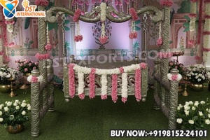 Mandap Triveni Clásico para Bodas Hindúes, Compre en el Reino Unido el Mandap de Tres Pilares Tallado a Mano Más Vendido, Mandapam Trivedi Real para Eventos en EE. UU. - Product Image 5