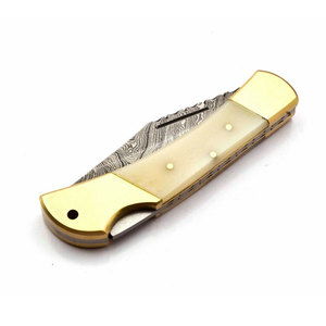 Damascus Steel Folding Pocket Knife Handmade Pattern Steel Compact Outdoor Knife <b>Camping</b> Hiking Travel Utility <b>Tool</b> - Product Image 4
